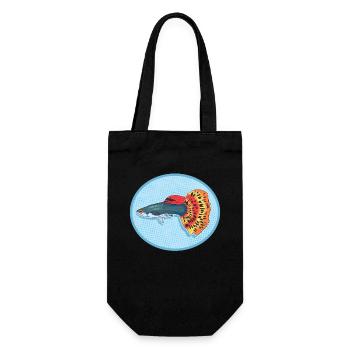 Aquarium Guppies Aquarist Aquaristics Gift - Gift Bag for Bottles - black - Front