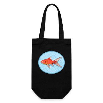 Aquarium Goldfische Aquarianer Geschenk - Geschenkbeutel für Flaschen - Schwarz - Vorne
