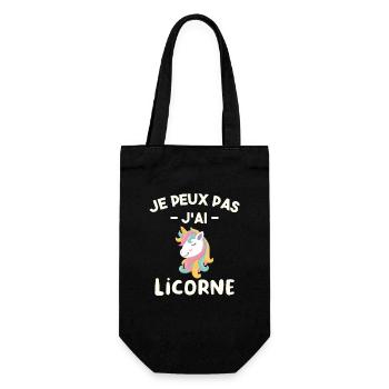 Je Peux Pas J'ai Licorne - Sac à bouteille - noir - Devant