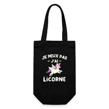 Je Peux Pas J'ai Licorne - Sac à bouteille - noir - Devant