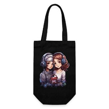 Friends Design in Anime Style - Gift Bag for Bottles - black - Front