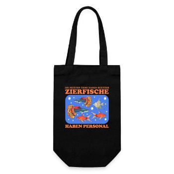 Aquarium Aquaristik Aquarianer Zierfisch Geschenk - Geschenkbeutel für Flaschen - Schwarz - Vorne