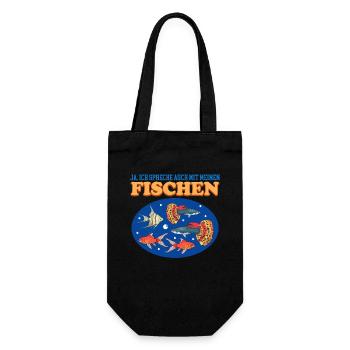 Aquarium Aquaristik Aquarianer Zierfisch Geschenk - Geschenkbeutel für Flaschen - Schwarz - Vorne