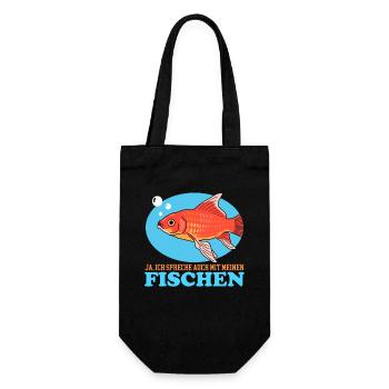 Aquarianer Aquarium Aquaristik Zierfisch Geschenk - Geschenkbeutel für Flaschen - Schwarz - Vorne
