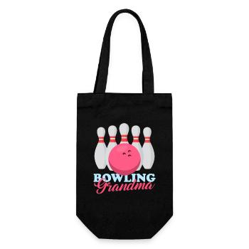 Bowling Grandma Bowlingspieler Bowlen Geschenk - Geschenkbeutel für Flaschen - Schwarz - Vorne
