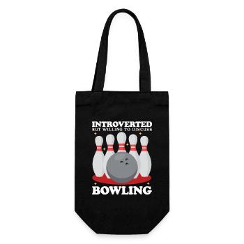 Bowling Spieler Bowlingspieler Bowlen Geschenk - Geschenkbeutel für Flaschen - Schwarz - Vorne