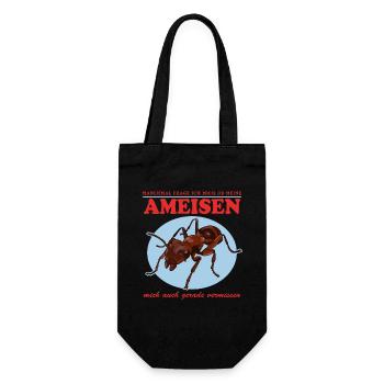 Ameisen Ameisenfarm Formicarium Ameise Geschenk - Geschenkbeutel für Flaschen - Schwarz - Vorne