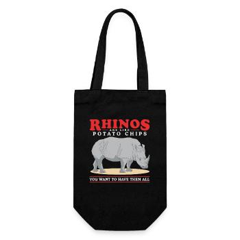 Nashorn Rhinozeros Nashörner Geschenk - Geschenkbeutel für Flaschen - Schwarz - Vorne