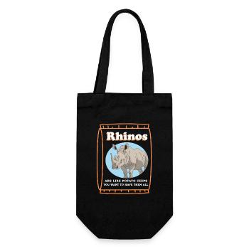 Nashörner Nashorn Rhinozeros Geschenk - Geschenkbeutel für Flaschen - Schwarz - Vorne