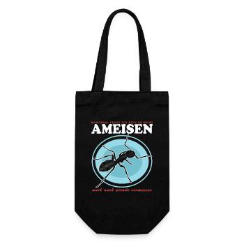 Ameisen Ameisenfarm | Formicarium Ameise Geschenk - Geschenkbeutel für Flaschen - Schwarz - Vorne