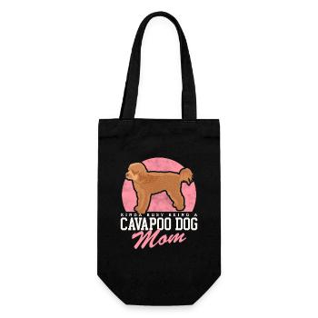 Cavapoo Mom Dogs Cavoodle Dog Owner Gift - Gift Bag for Bottles - black - Front