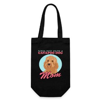 Cavapoo Mom Dog Cavoodle Dog Owner Gift - Gift Bag for Bottles - black - Front