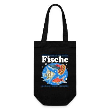 Aquarium Aquarianer Aquaristik Zierfisch Geschenk - Geschenkbeutel für Flaschen - Schwarz - Vorne