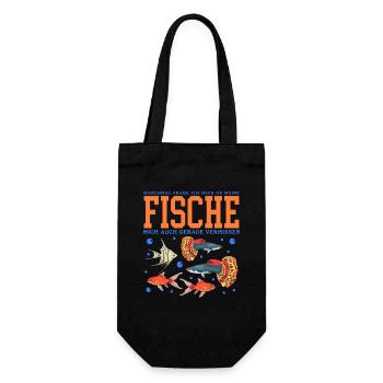 Aquarium Aquaristik Aquarianer Zierfisch Geschenk - Geschenkbeutel für Flaschen - Schwarz - Vorne