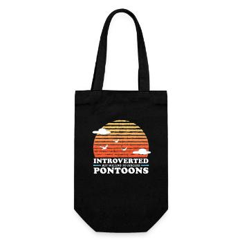Pontoon Pontoon Boat | Pontoon Captain Gift - Gift Bag for Bottles - black - Front