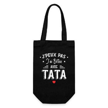 J'ai Bêtise Avec Tata - Sac à bouteille - noir - Devant