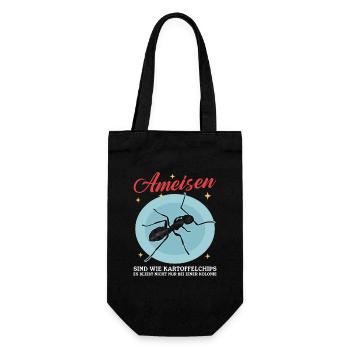 Ameisen Ameisenfarm Formicarium Ameise Geschenk - Geschenkbeutel für Flaschen - Schwarz - Vorne