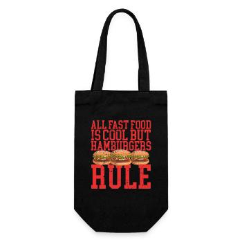 hamburger burger fast food fast food gift - Gift Bag for Bottles - black - Front