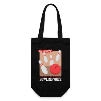 Bowling Spieler Bowlingspieler Bowlen Geschenk - Geschenkbeutel für Flaschen - Schwarz - Vorne