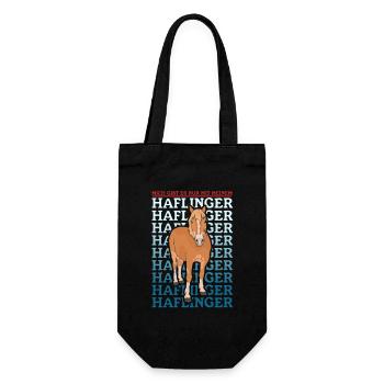 Haflinger Pferde | Haffi Pferdebesitzer Geschenk - Geschenkbeutel für Flaschen - Schwarz - Vorne