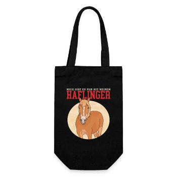 Haflinger Pferde Haffi Pferdebesitzer Geschenk - Geschenkbeutel für Flaschen - Schwarz - Vorne