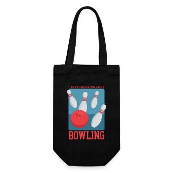 Bowling Spieler Bowlingspieler Bowlen Geschenk - Geschenkbeutel für Flaschen - Schwarz - Vorne