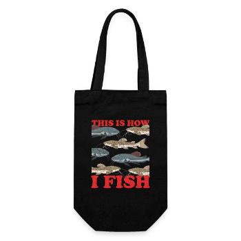 Pêcheur Poisson-Chat Pêche Pêche Poisson Cadeau - Sac à bouteille - noir - Devant