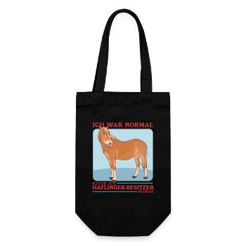Haflinger Pferde Haffi Pferdebesitzer Geschenk - Geschenkbeutel für Flaschen - Schwarz - Vorne