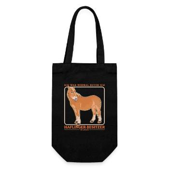 Haflinger Pferde Pferdebesitzer Haffi Geschenk - Geschenkbeutel für Flaschen - Schwarz - Vorne