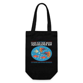 Aquarium Aquarianer Aquaristik Zierfisch Geschenk - Geschenkbeutel für Flaschen - Schwarz - Vorne