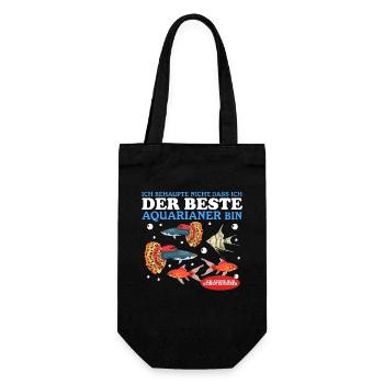 Aquarium Aquaristik Aquarianer Zierfisch Geschenk - Geschenkbeutel für Flaschen - Schwarz - Vorne
