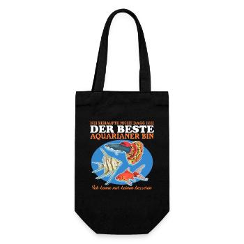 Aquaristik Aquarium Aquarianer Zierfisch Geschenk - Geschenkbeutel für Flaschen - Schwarz - Vorne