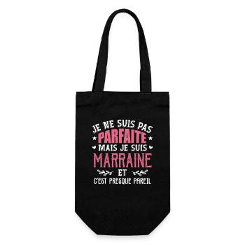 Pas Parfaite Mais Je Suis Meilleure Marraine - Sac à bouteille - noir - Devant