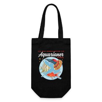 Aquarium Aquarianer Zierfisch Aquaristik Geschenk - Geschenkbeutel für Flaschen - Schwarz - Vorne