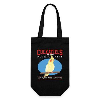 Cockatiels Bird Bird Owner Gift - Gift Bag for Bottles - black - Front