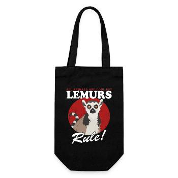 Lemur Ring-tailed lemurs Ringed Tail Lemure Gift - Gift Bag for Bottles - black - Front