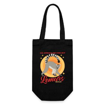 Lemurs Ring-tailed lemur Ringtail Lemure Gift - Gift Bag for Bottles - black - Front