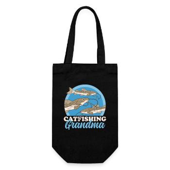 Grand-mère pêcheur | Poisson-chat Pêche Poisson Cadeau - Sac à bouteille - noir - Devant