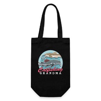 Angler Grandma Catfish Fishing Fish Fishing Gift - Gift Bag for Bottles - black - Front