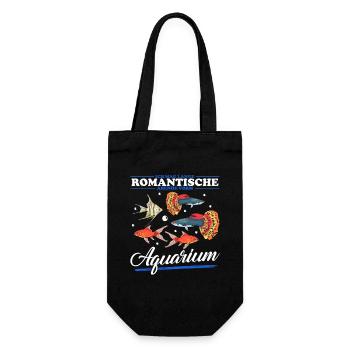 Aquarium Aquarianer Zierfisch Aquaristik Geschenk - Geschenkbeutel für Flaschen - Schwarz - Vorne