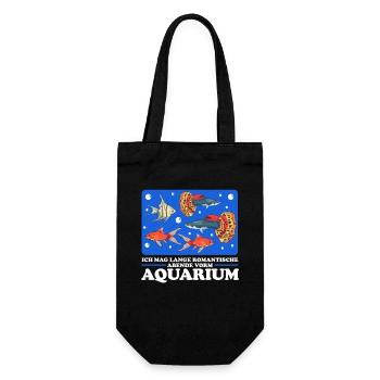 Aquarium Zierfisch Aquarianer Aquaristik Geschenk - Geschenkbeutel für Flaschen - Schwarz - Vorne