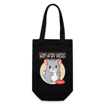 Chinchilla Besitzer süße Chinchillas Geschenk - Geschenkbeutel für Flaschen - Schwarz - Vorne