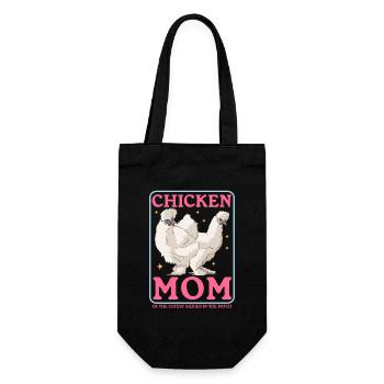 Silk Chicken Mom Silk Chickens Silkie Chicken Gift - Gift Bag for Bottles - black - Front