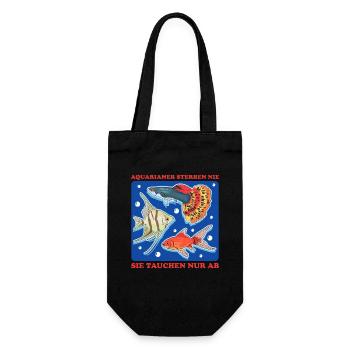 Aquarium Aquarianer Aquaristik Zierfisch Geschenk - Geschenkbeutel für Flaschen - Schwarz - Vorne