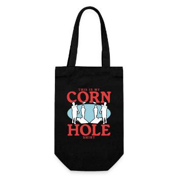 Cornhole Player Bean Bag Blind Hole Gift - Gift Bag for Bottles - black - Front