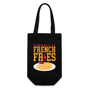 Frites restauration rapide frites cadeau - Sac à bouteille - noir - Devant
