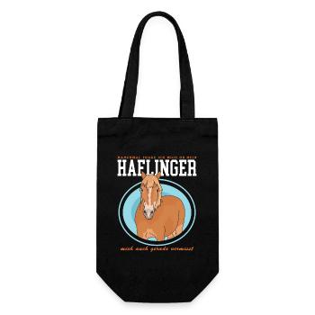Haflinger Pferde Haffi Pferdebesitzer Geschenk - Geschenkbeutel für Flaschen - Schwarz - Vorne
