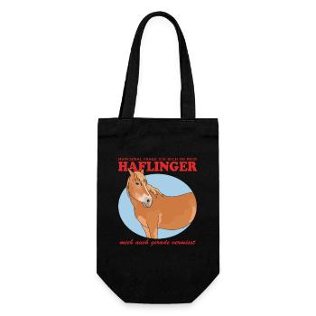 Haflinger Pferd Haffi Pferdebesitzer Geschenk - Geschenkbeutel für Flaschen - Schwarz - Vorne