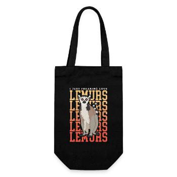 Lemur Ringed Tail Lemur Gift - Gift Bag for Bottles - black - Front