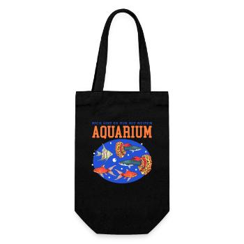 Aquarium Aquaristik Aquarianer Zierfisch Geschenk - Geschenkbeutel für Flaschen - Schwarz - Vorne